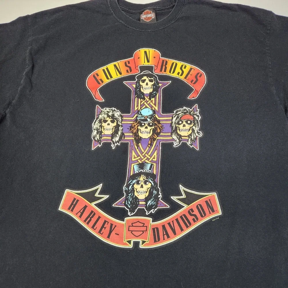 RARE Guns N Roses x Harley Davidson Long Sleeve Shirt XL Bravado Licensed - Picture 5 of 9